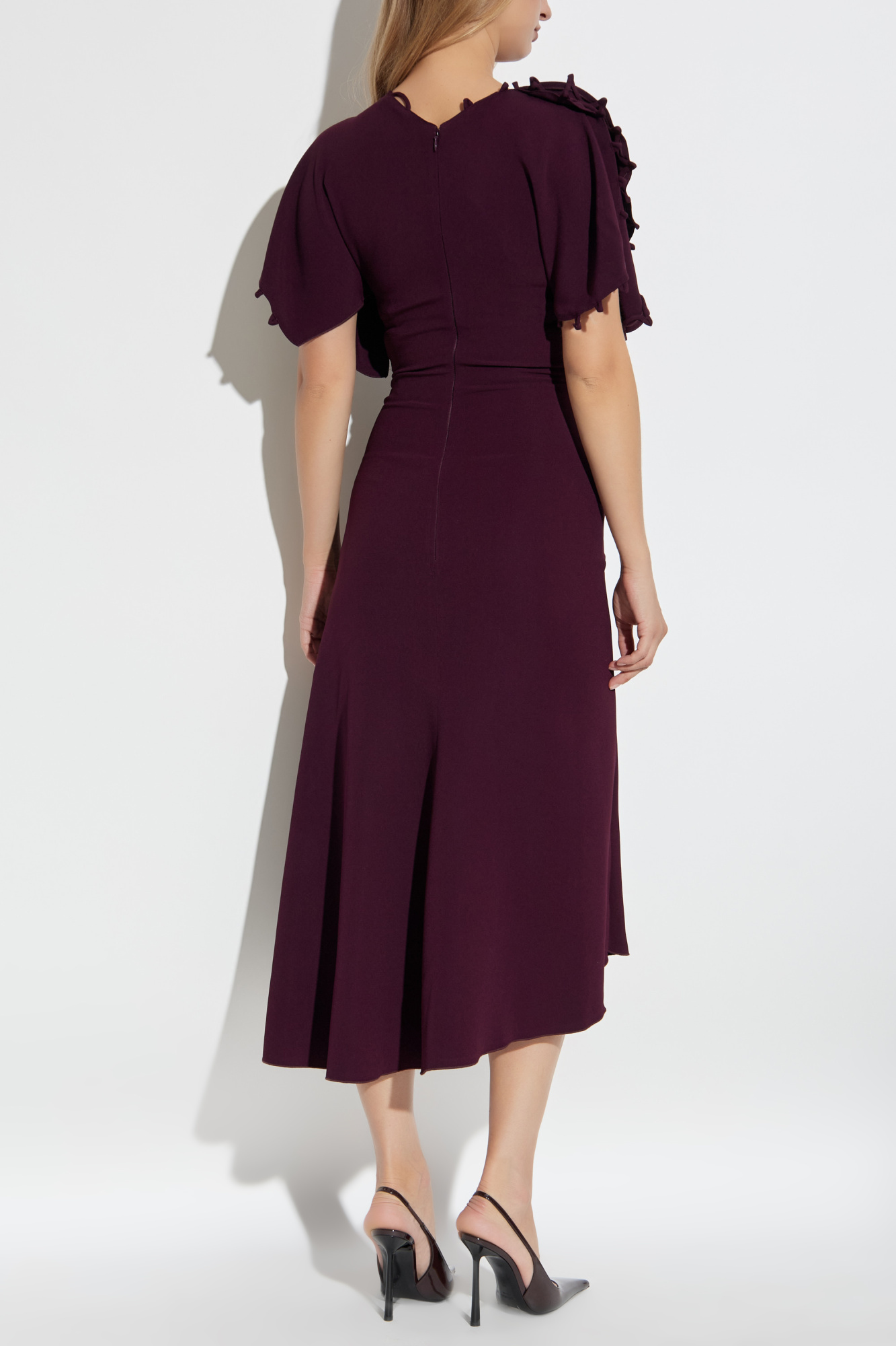 オールインワン・サロペット Victoria Beckham Fitted Midi Dress With Puff Sleeves And Victoria Beckham Fitted Midi Dress With Puff Sleeves And